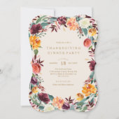 Herfst Grens Thanksgiving Diner Feest Uitnodiging (Voorkant)