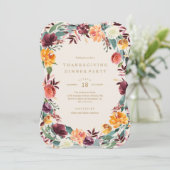 Herfst Grens Thanksgiving Diner Feest Uitnodiging (Staand voorkant)