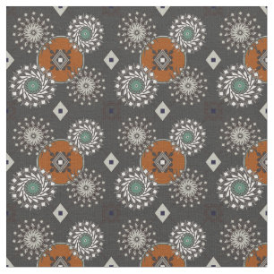 Herfst Grey en Rust Brown Pattern Stof