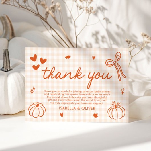 Herfst grillig Een beetje pompoen Dank u kaart