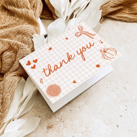 Herfst grillig een beetje schattige taart Baby sho Bedankkaart