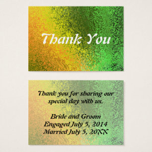 Herfst Groen Geel Bruiloft Gast Dank u Kaart