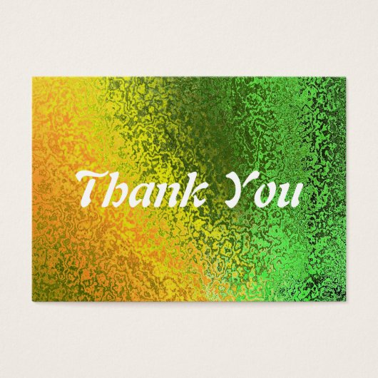 Herfst Groen Geel Bruiloft Gast Dank u Kaart (Voorkant)
