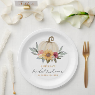 Herfst groen pompoen zonnebloem Vrijgezellenfeest Papieren Bordje