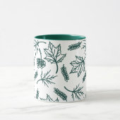 Herfst groene bladeren schetsen twee-toon Mokken (Midden)