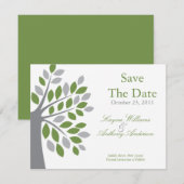 Herfst Groene Boom Save The Date Aankondiging (Voorkant / Achterkant)