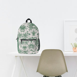 Herfst Groene Botanicals Custom Name Bedrukte Rugzak