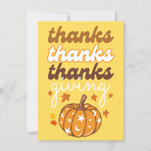 Herfst Groovy pompoen verlaat vakantie Thanksgivin Kaart