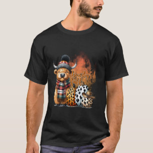 Herfst Hallo Cowboy Herfst Pompoenen Grappige Koe T-shirt