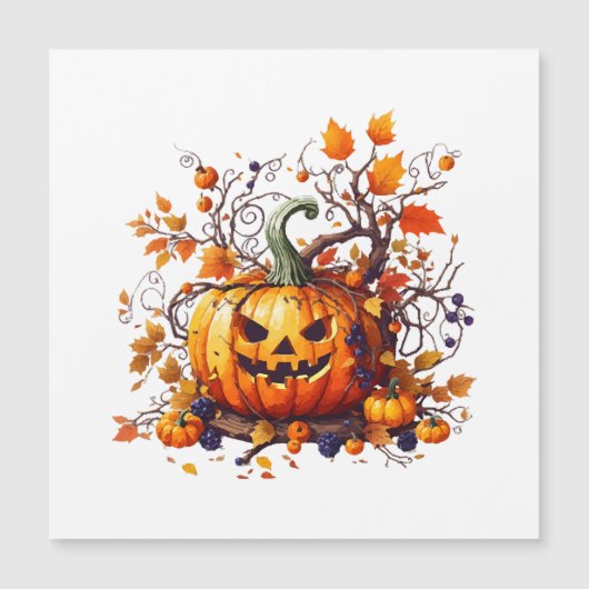 herfst Halloween grappige pompoen (Voorkant)