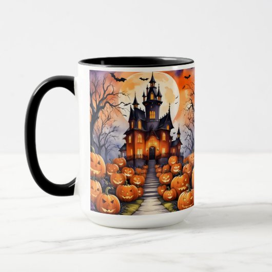 Herfst Halloween Modern Pumpkin Collectie Mok (Links)
