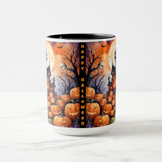 Herfst Halloween Modern Pumpkin Collectie Mok (Midden)