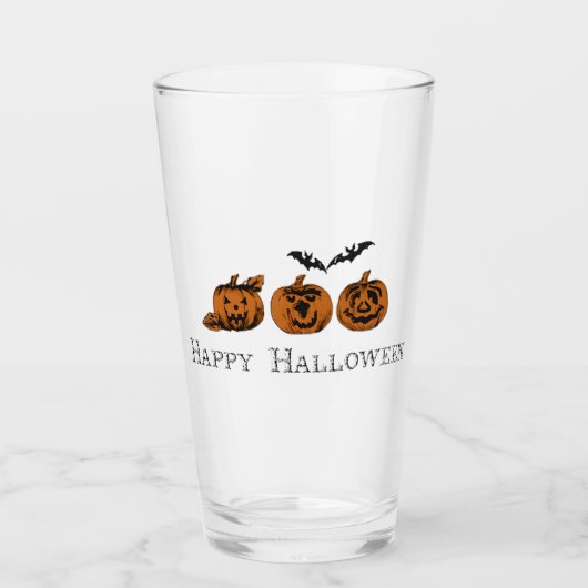 Herfst/Halloween/pompoen Glas (Voorkant)