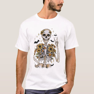 Herfst Halloween skelet T-shirt