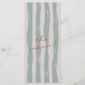 Herfst Hand Geschreven Aarde Pinstripes Bruiloft Menu (Achterkant)