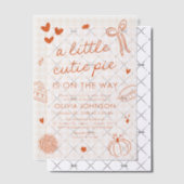 Herfst Hand getekend een beetje Cutie Pie Baby sho Vellum Uitnodigingen (Offset (Uitnodiging))