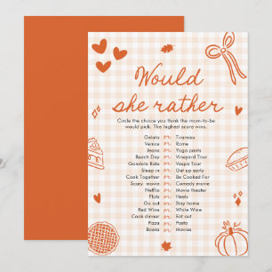 Herfst Hand Getekend Zou Ze Liever Baby Shower Spe Kaart