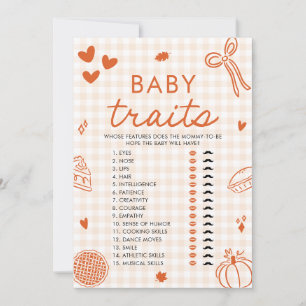 Herfst Hand getrokken Baby eigenschappen Baby show Kaart