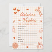 Herfst Hand Getrokken Baby shower Advies en Wensen Kaart (Voorkant)