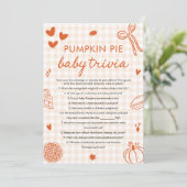 Herfst Hand getrokken Baby shower Baby Trivia spel Kaart (Staand voorkant)