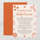 Herfst Hand getrokken Baby shower Baby Trivia spel Kaart (Voorkant / Achterkant)