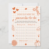 Herfst Hand getrokken Baby shower hoe oud ze waren Kaart (Voorkant)