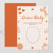 Herfst Hand getrokken Italiaans Baby shower Draw B Kaart (Voorkant / Achterkant)