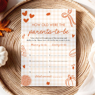Herfst Handgetekende Baby Shower Hoe Oud Waren Zij Kaart