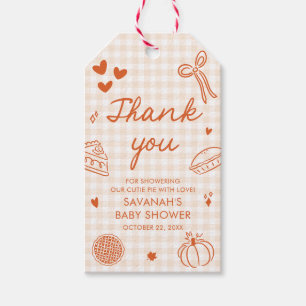 Herfst Handgetekende Baby Shower voor een Klein Mi Cadeaulabel