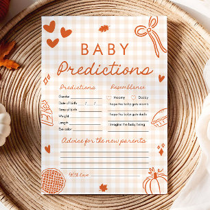 Herfst Handgetekende Babyvoorspelling Baby Shower Kaart