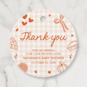 Herfst Handgetekende Kleine Moppie Baby Shower Bedankjes Labels