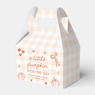 Herfst Handgetekende Kleine Pompoen Baby Shower Bedankdoosjes