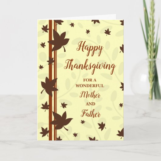 Herfst Happy Thanksgiving Moeder en Vader Feestdagen Kaart (Voorkant)