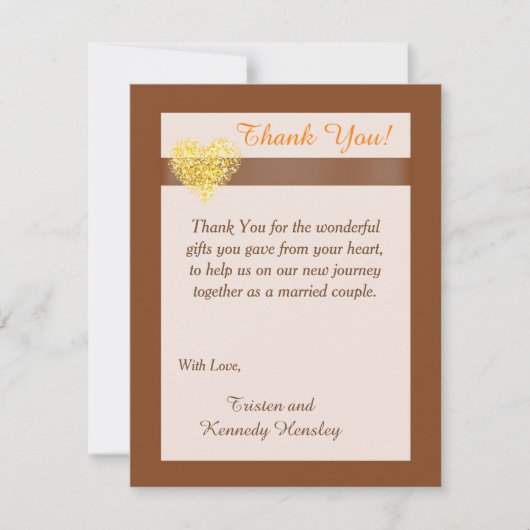 herfst hart 4x5 flatbruiloft Hartelijk dank Bedankkaart (Voorkant)