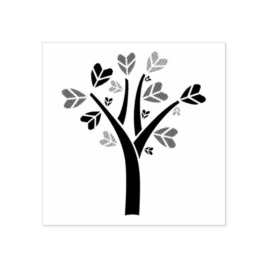 Herfst Hartboom - Herfstbladeren Wood Art Stamp Rubberstempel (Afrduk)