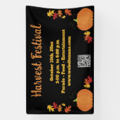 Herfst Harvest Autumn QR Code Pumpkin Festival Spandoek (Verticaal)