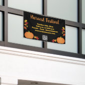 Herfst Harvest Autumn QR Code Pumpkin Festival Spandoek (Buitenkant Gebouw)