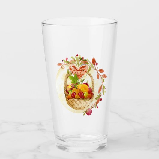 Herfst Harvest / Autumn Season Thanksgiving Pumpki Glas (Voorkant)
