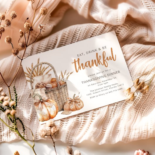 Herfst Harvest Basket | Thanksgiving Kaart