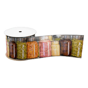 Herfst Harvest Canning Jars Preserve Satin Ribbon Lint