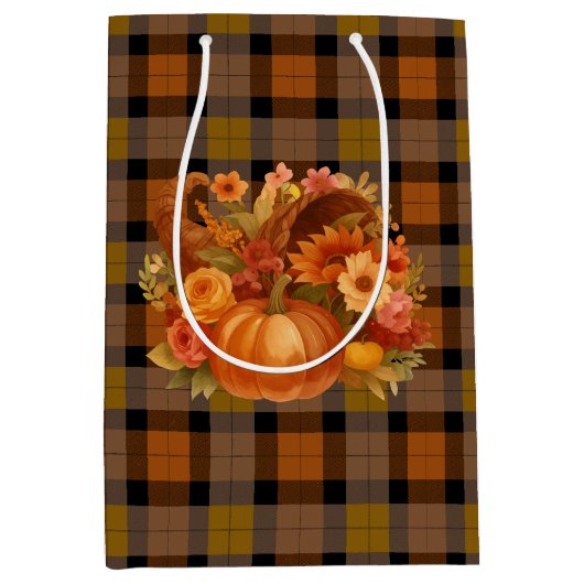 Herfst Harvest Cornucopia Medium Cadeauzakje (Voorkant)