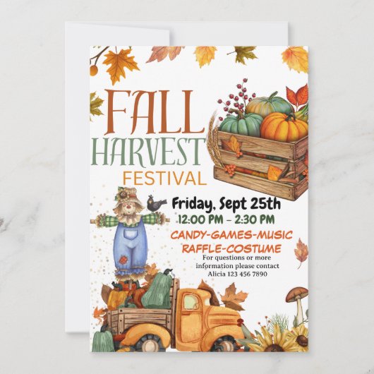 Herfst Harvest Festival Invitation Kaart (Voorkant)