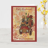 Herfst Harvest Halloween Kaart (Gele Bloem)