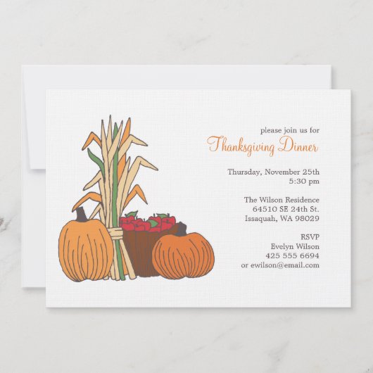 Herfst Harvest Invitation Kaart (Voorkant)