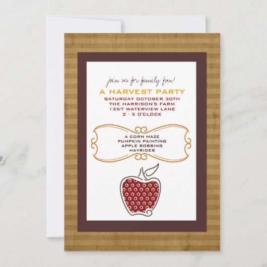 Herfst Harvest Party Invitations Kaart (Voorkant)