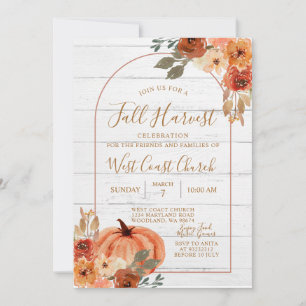 Herfst Harvest Pumpkin Party Fest Picnic Kaart