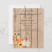 Herfst Harvest Pumpkin Rustic Baby shower Kaart (Voorkant)