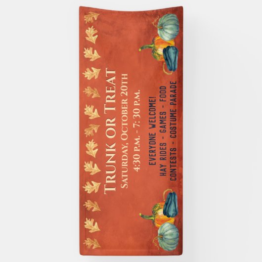 Herfst Harvest Pumpkin Trunk of Treat Spandoek (Verticaal)