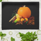 Herfst Harvest Pumpkins and Gourds Kitchen Towel Theedoek (Gevouwen)