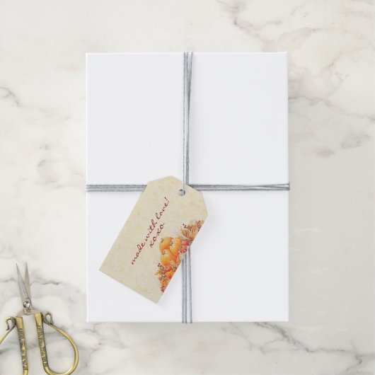 Herfst Harvest Pumpkins Cadeaulabel (Met Touw)